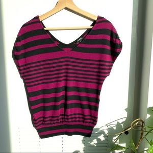 Express Stripe Vneck Knit Tee